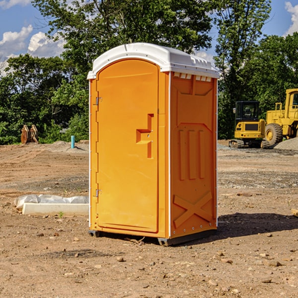 how often are the porta potties cleaned and serviced during a rental period in Looking Glass Illinois